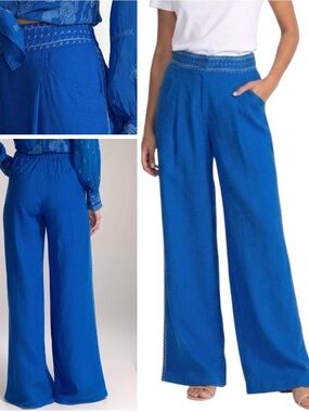 Johnny Was Madeleine Wide Leg Linen Pants